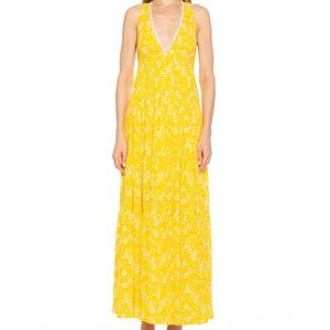 NWT Alexia Admor yellow floral maxi dress, size 4